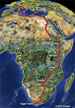 Our Cape Town to London Route
